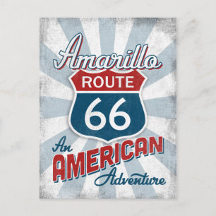 Amarillo Route 66 Vintag America Texas Postkarte