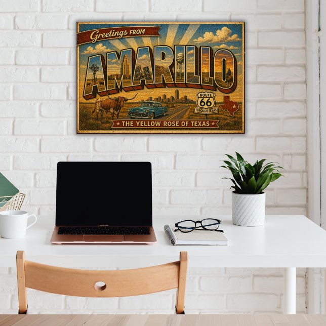 Amarillo Route 66 Vintage Reise Poster (Von Creator hochgeladen)