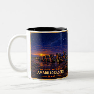 Amarillo Route 66 Wüstenkaffee Geschenk Stil Zweifarbige Tasse