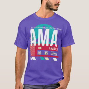 Amarillo Texas AMA Airport Code Gepäckmarke T-Shirt