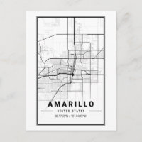 Amarillo Texas City Map Minimalist Art