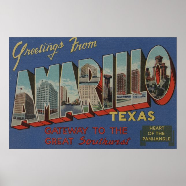 Amarillo, Texas (Herz des Panhandles) Poster (Vorne)