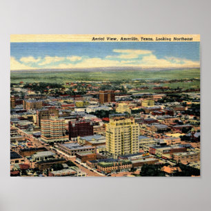 Amarillo, Texas, Luftbild, 1950 Vintag Poster