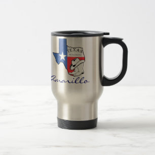 Amarillo Texas Staat Map mit Star, Boots, Hat-Tass Reisebecher