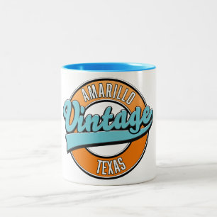 Amarillo Texas Vintages Logo Zweifarbige Tasse
