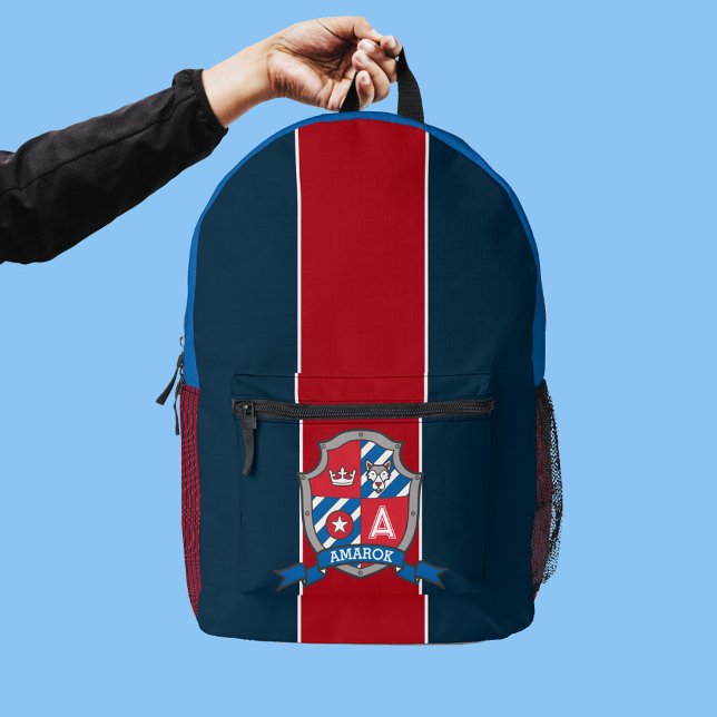 Amarok-Name bedeutet Rotblauer Ritterwolf Bedruckter Rucksack (Von Creator hochgeladen)