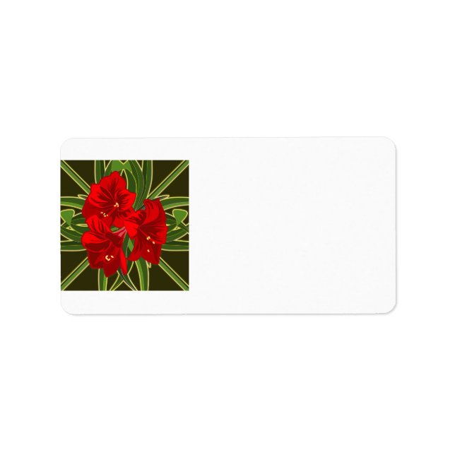 Amaryllis Address Labels Adressaufkleber (Vorne)