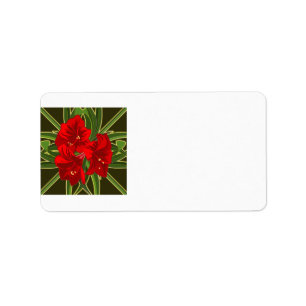Amaryllis-Adressenschilder Adressaufkleber