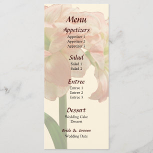 Amaryllis Aphrodite Hochzeitsmenü Menükarte