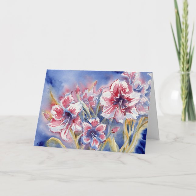 Amaryllis Blank Notecard Dankeskarte (Vorderseite)