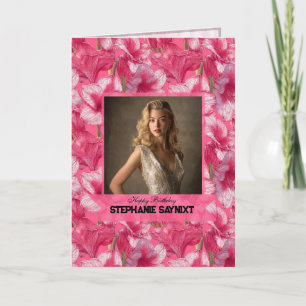 Amaryllis-Blume Vierzigster Geburtstagsgeschenk Fü Karte