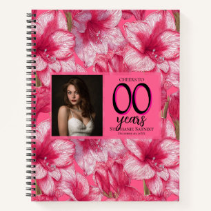 Amaryllis-Blumen-Quinceañera-Geburtstagsgeschenk Notizbuch