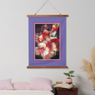 Amaryllis-Blumen Wandteppich Mit Holzrahmen