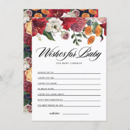 Amaryllis Botanical Baby Dusche Wünsche für Baby Begleitkarte