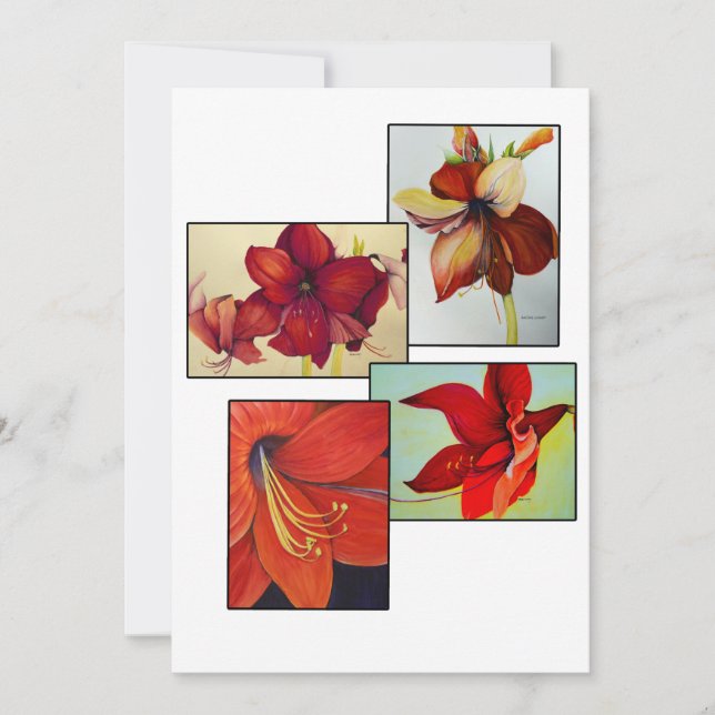 Amaryllis Collage Grußkarte (Vorderseite)