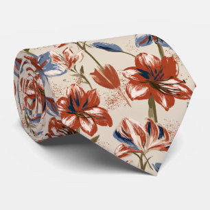 Amaryllis-Druck Onkel Boho-Hochzeit  Krawatte