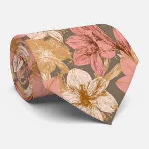 Amaryllis-Druck Onkel-Strand-Hochzeit Krawatte