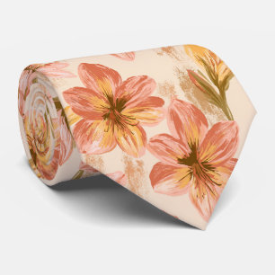Amaryllis-Druck Trauzeuge Boho-Hochzeit Krawatte