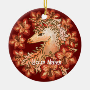 Amaryllis Einhorn Keramik Ornament