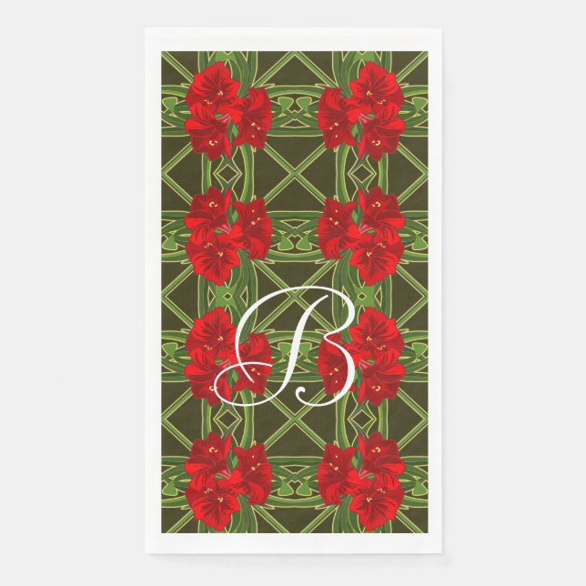 Amaryllis Garden Guest Towel/Napkin - individuell  Serviette (Vorderseite)