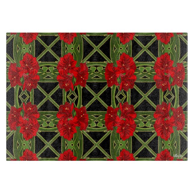 Amaryllis Garden Weihnachten Schneidebrett (Vorderseite)
