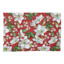 Amaryllis & Holly Red Christmas