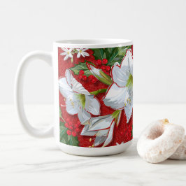 Amaryllis & Holly Red Christmas Kaffeetasse