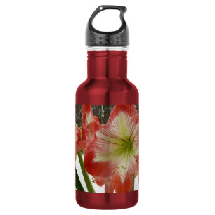 Amaryllis im Schnee Rote Feiertags-Winterblumen Trinkflasche