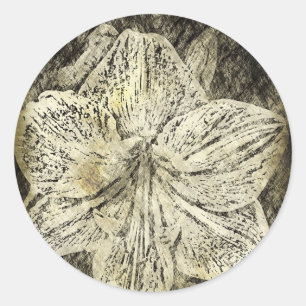 Amaryllis Old Time Sketch Runder Aufkleber