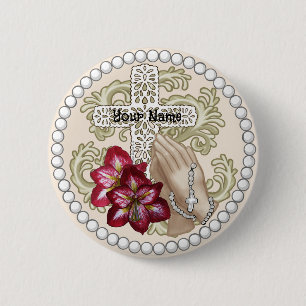 Amaryllis Rosary Button
