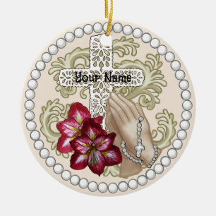Amaryllis Rosary-Sonderschmuck Keramik Ornament