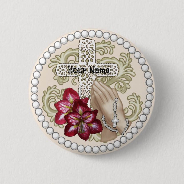 Amaryllis Rosenkranz  Button (Vorderseite)