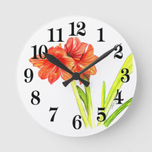 Amaryllis Runde Wanduhr