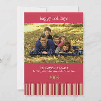 Amaryllis Streifen: Weihnachts-Fotokarte / Einladu Feiertagskarte