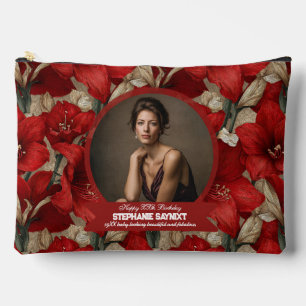 Amaryllis-Thema 60. Geburtstagsgeschenk für Mama Zubehörtasche