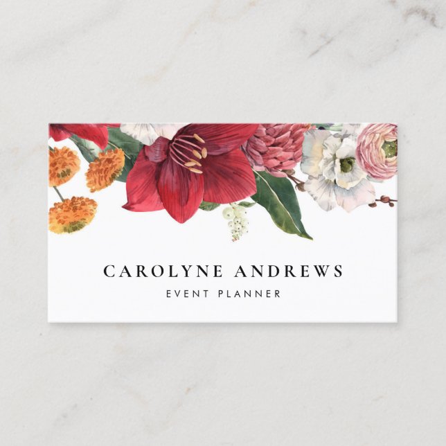 Amaryllis und Chrysanthemum Floral Visitenkarte (Vorderseite)