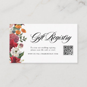 Amaryllis und Mums HochzeitQR-Code Begleitkarte
