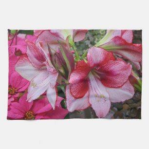 Amaryllis und Poinsettia Rote Blume Handtuch