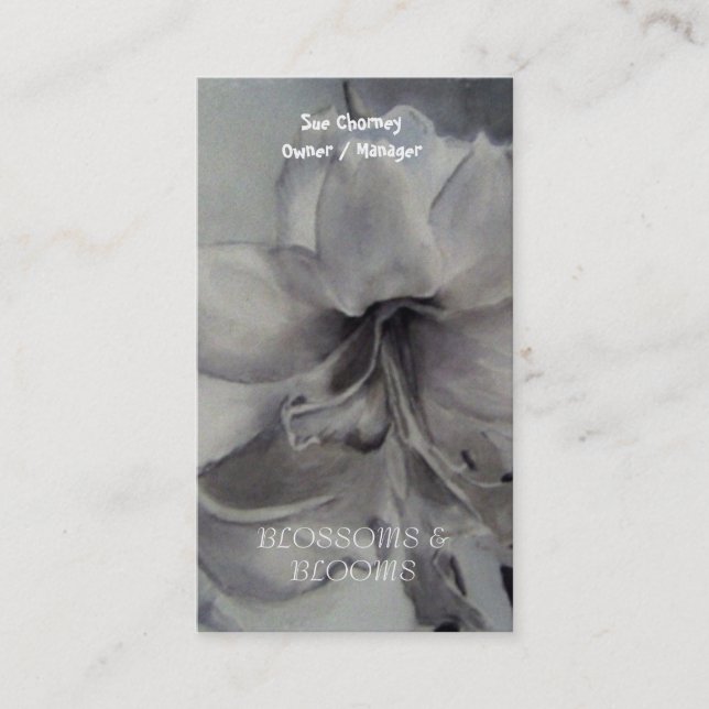 AMARYLLIS WATERCOLOR BLUME BUSINESS CARDS VISITENKARTE (Vorderseite)