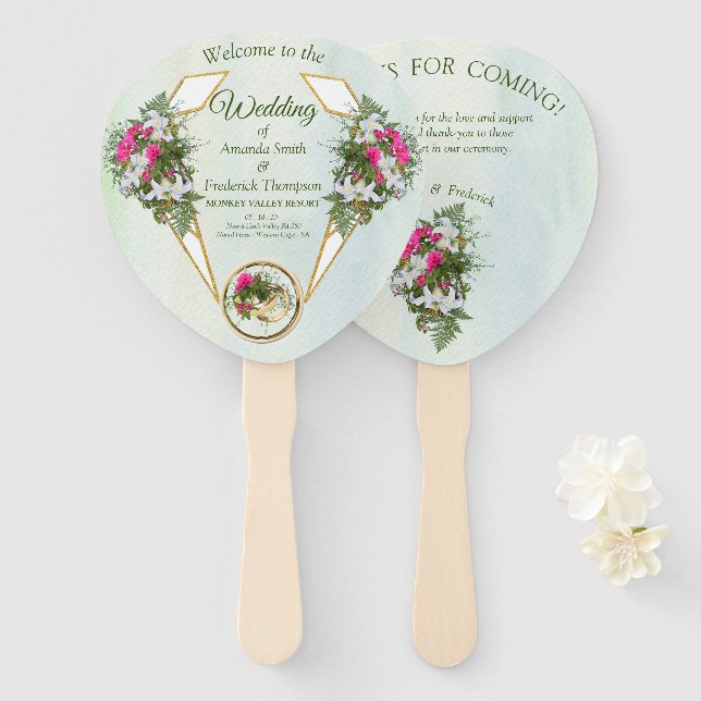 Amaryllis, weiße Lilien, Farne Bouquets Fächer (Vorne und Hinten)