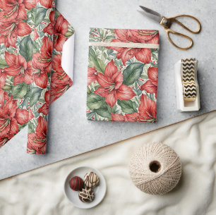 Amaryllis Winterurlaub Geschenkpapier