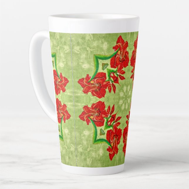 Amaryllis zu Weihnachten Milchtasse (Linke Ecke)