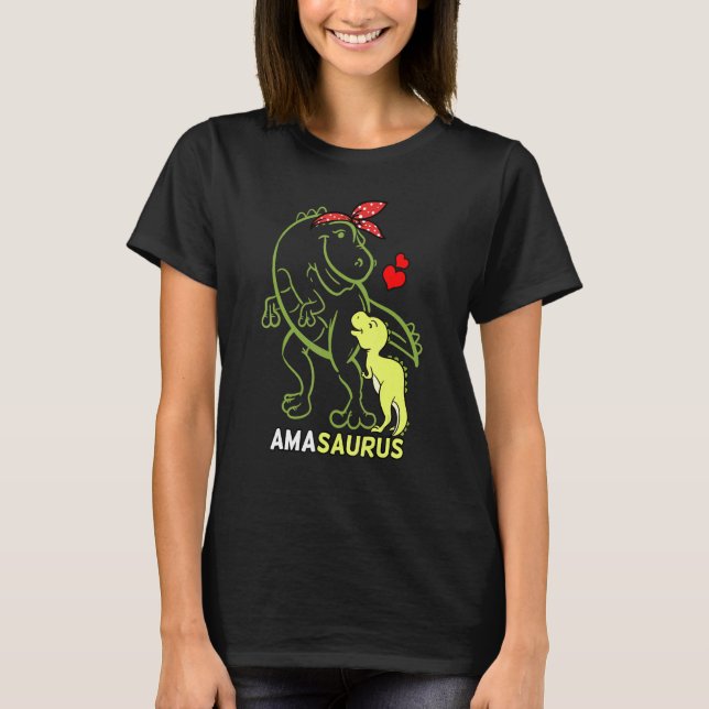 Amasaurus Ama Tyrannosaurus Dinosaur Baby Mütter T-Shirt (Vorderseite)