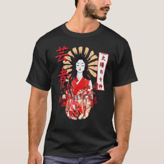 Amaterasu Omikami Cherry Blossom Sun Goddess T-Shirt