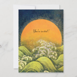 AMATERASU , SONNENGÖTTIN , gelb grün schwarz Einladung
