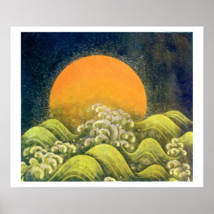 AMATERASU, SONNENGÖTTIN, gelb grün schwarz weiß Poster