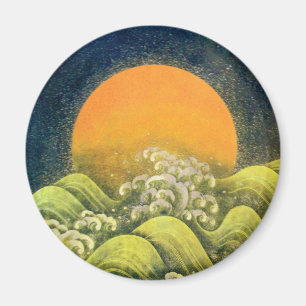 AMATERASU, SUN GODESS, gelb grün schwarz Magnet