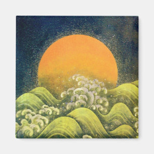 AMATERASU, SUN GODESS, gelb grün schwarz Magnet