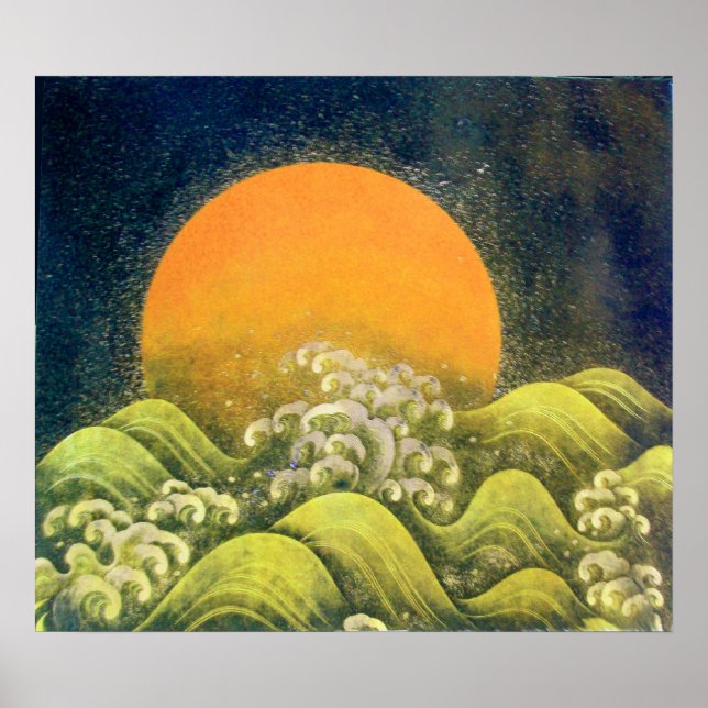 AMATERASU, SUN GODESS, gelb grün, schwarz Poster (Vorne)