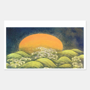 AMATERASU, SUN GODESS, gelb grün, schwarz Rechteckiger Aufkleber
